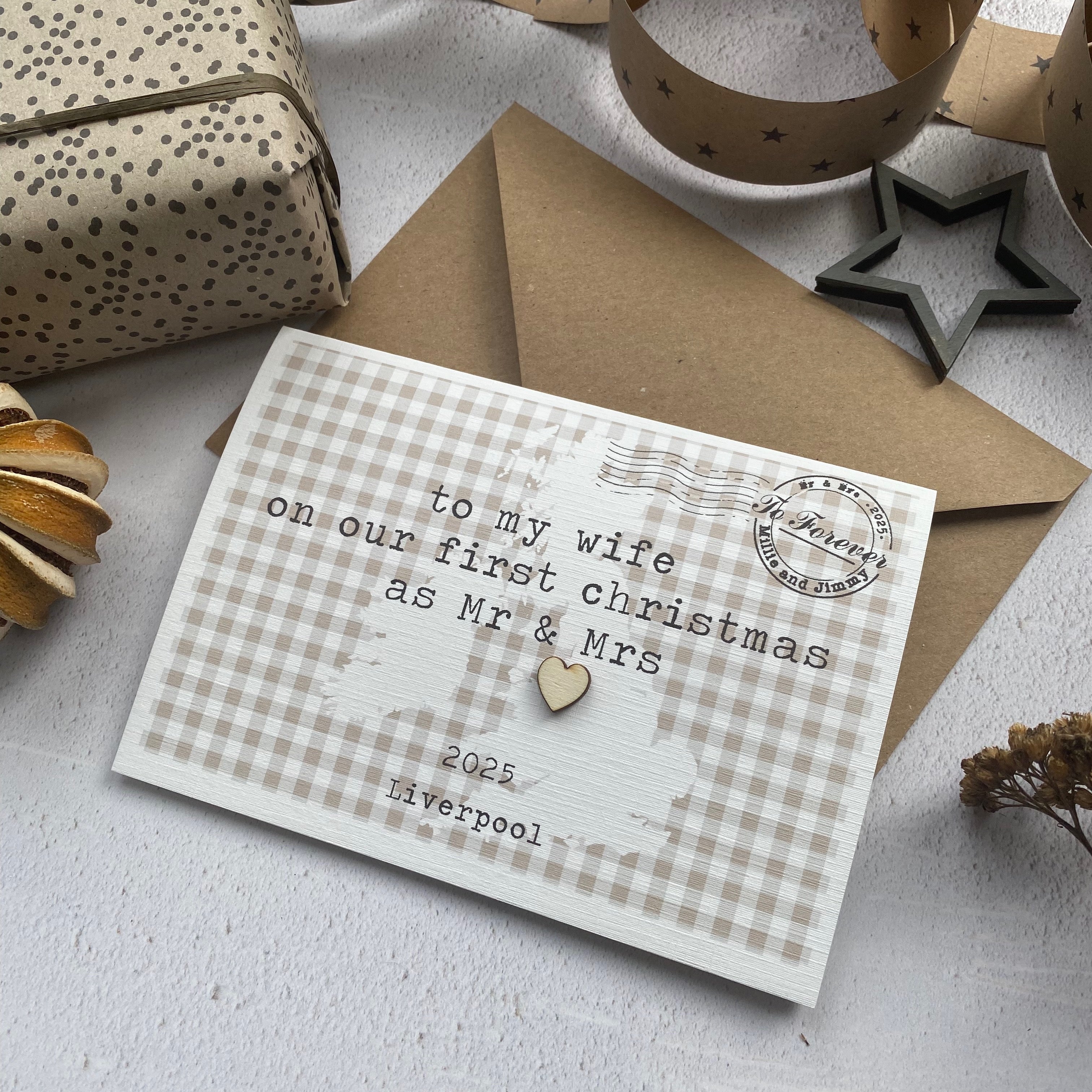 To My Wife On Our First Christmas Card Personalised