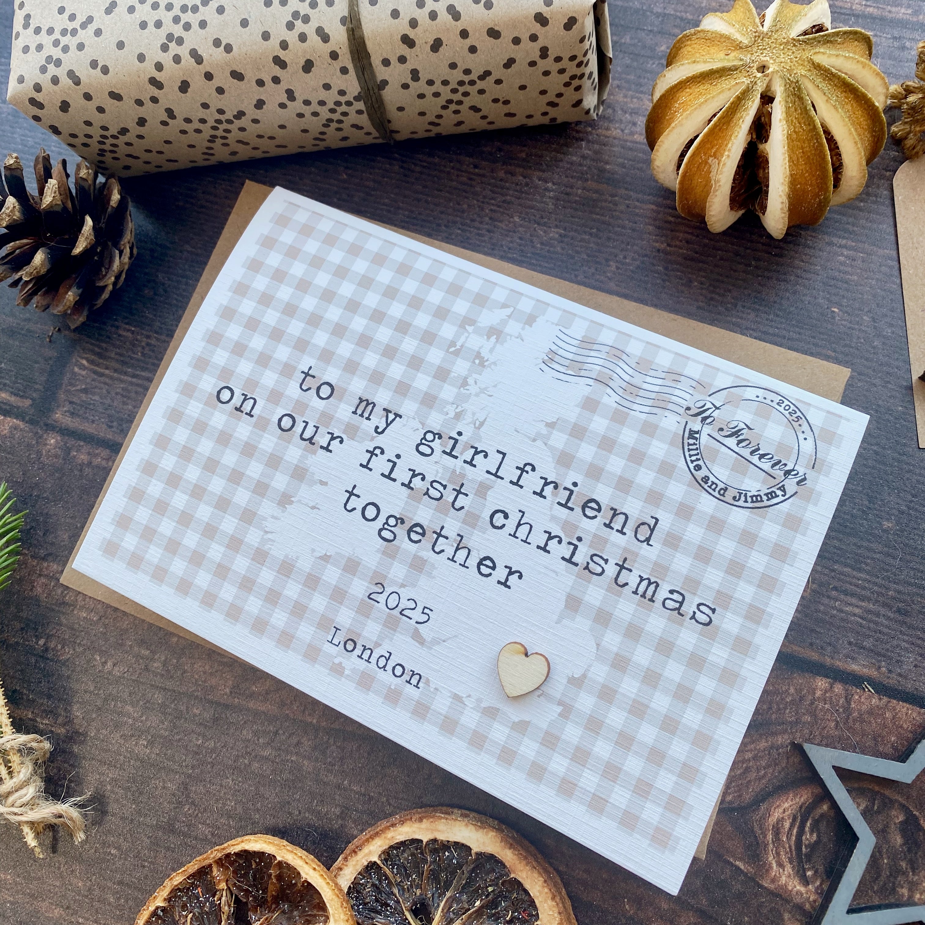 To My Girlfriend On Our First Christmas Card Personalised