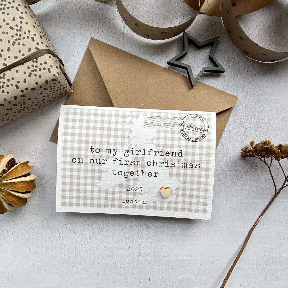 To My Girlfriend On Our First Christmas Card Personalised