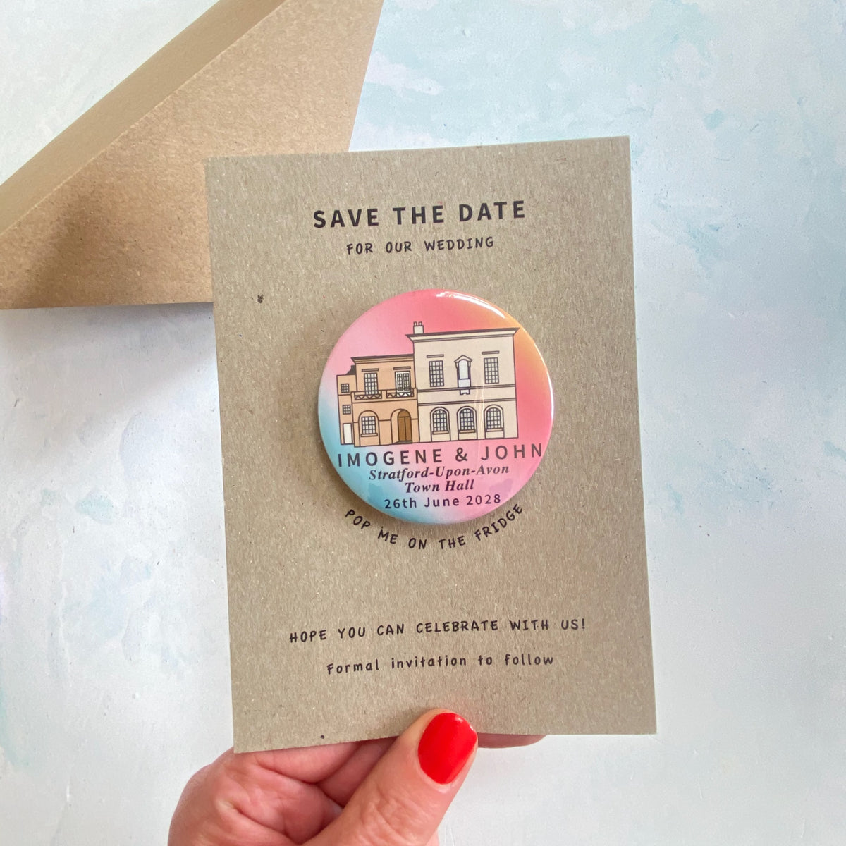 Venue Illustration Magnet Save the Date, Multi - Ombre