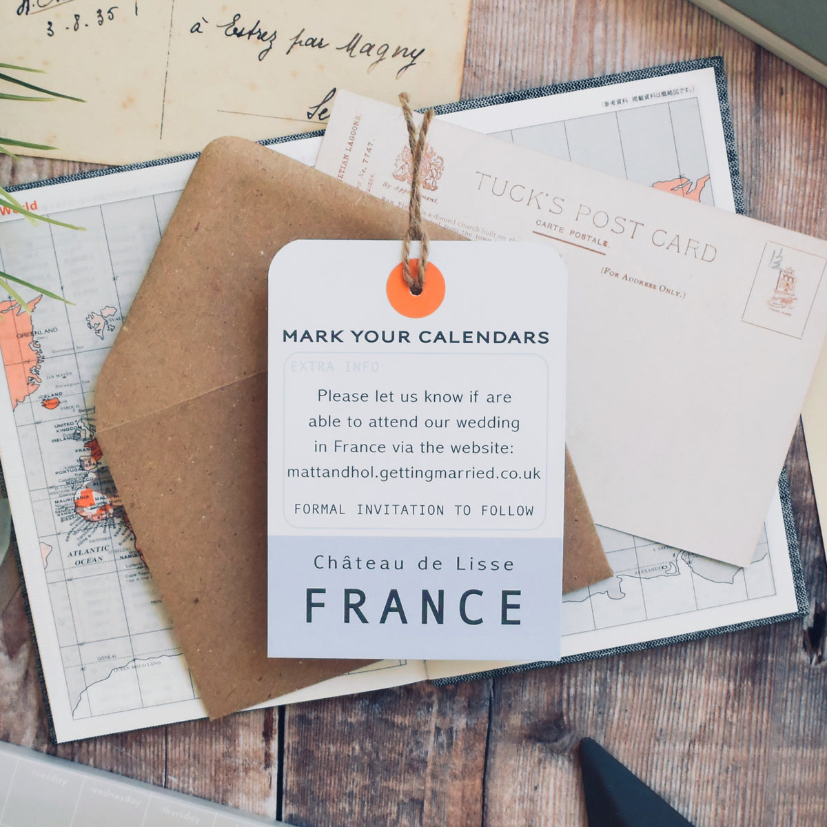 Retro Style  Luggage Tag Save The Date