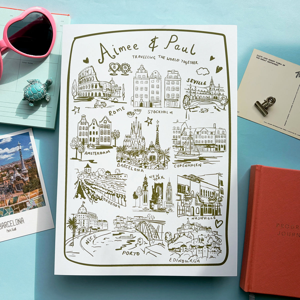 Bespoke Illustrative Travel Memories Print