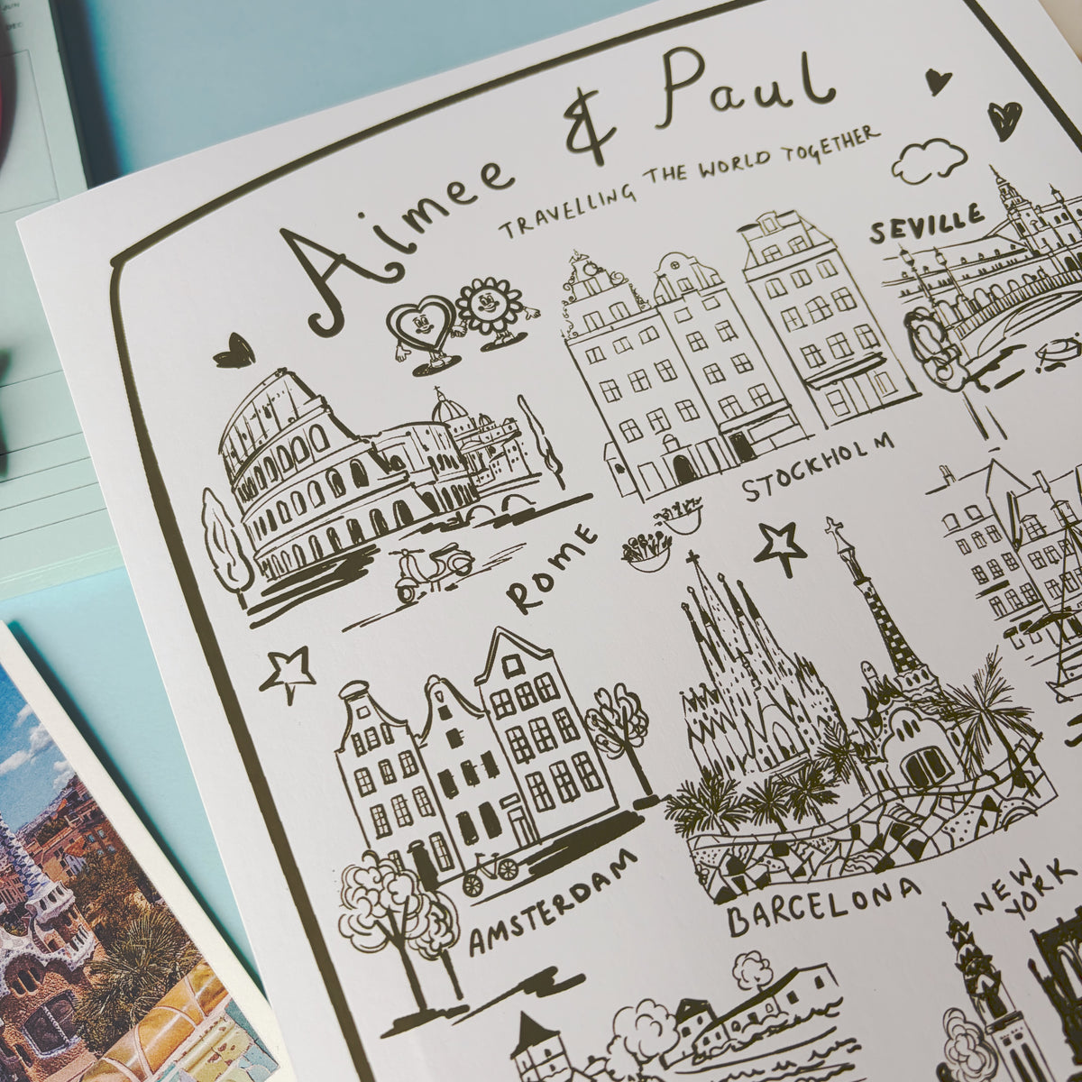 Bespoke Illustrative Travel Memories Print