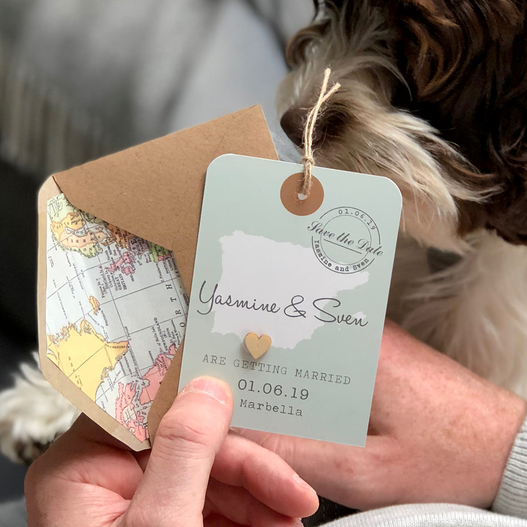 Map Luggage Tag Save The Date