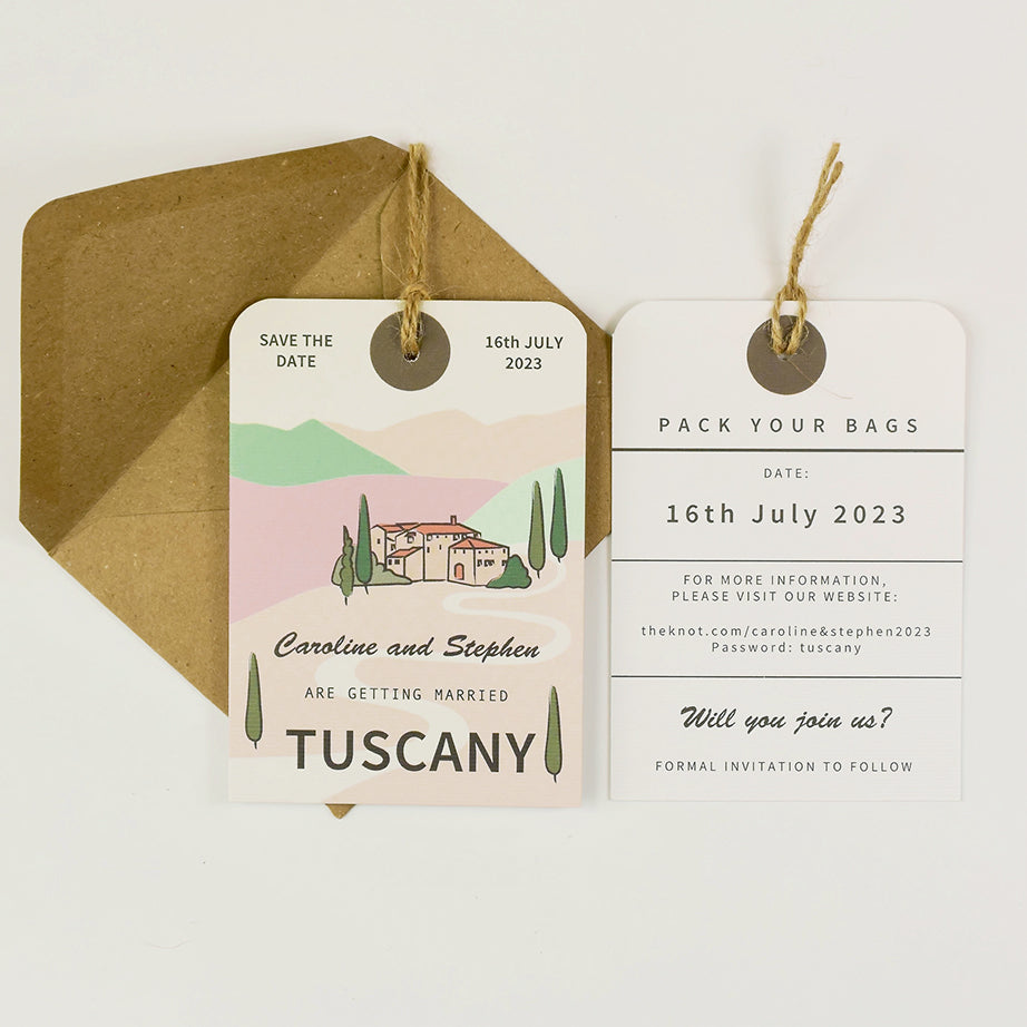 Tuscany Luggage Tag Save the Date