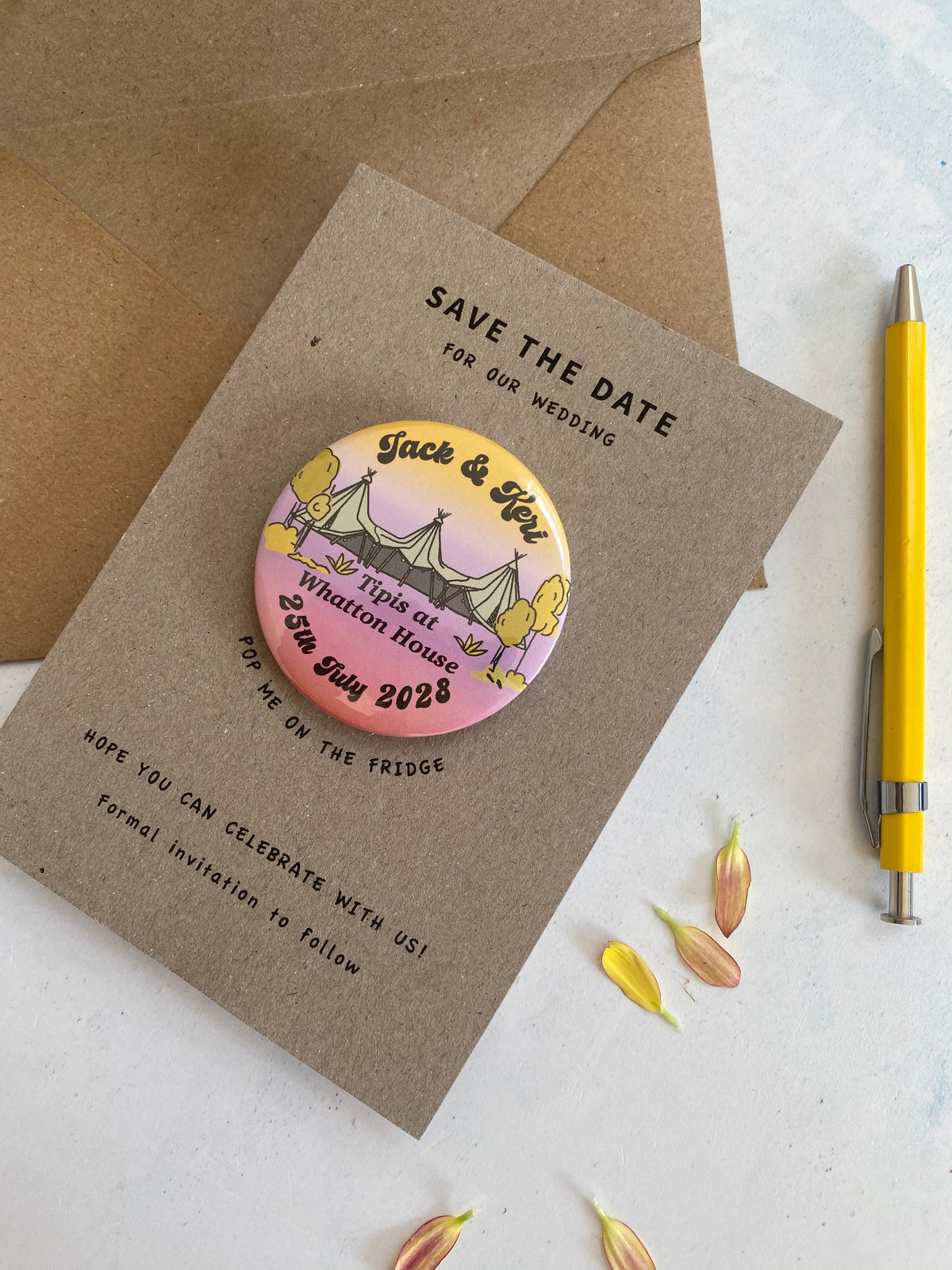 Boho Tipi Magnet Save the Date, Multi - Ombre