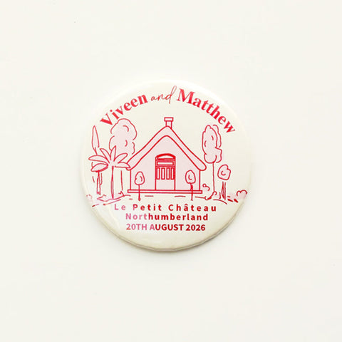 Venue Magnet (A6 card - pink and red)