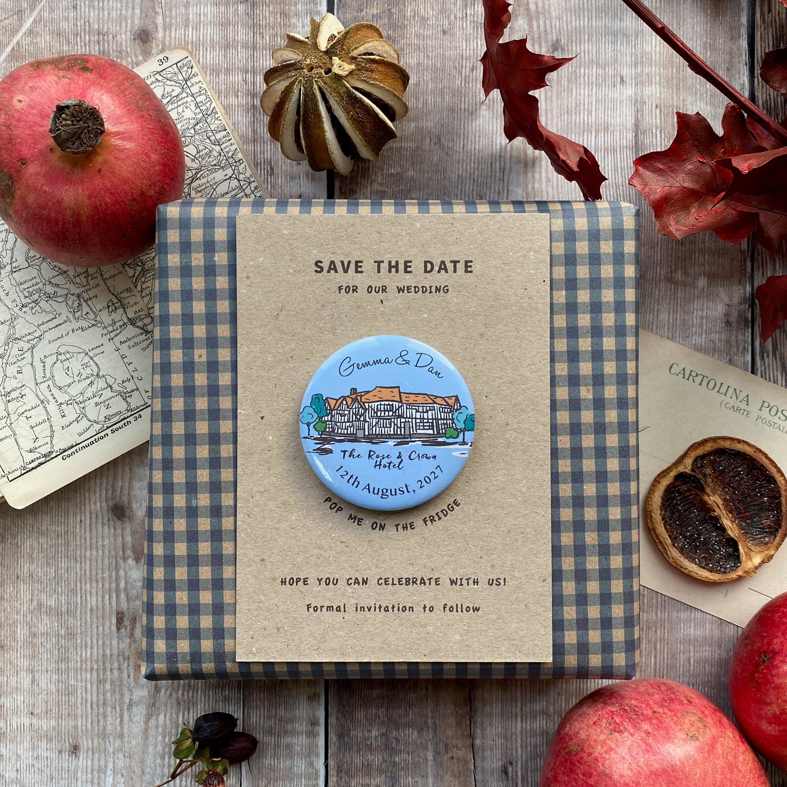 Hand-drawn Bespoke Venue Illustration Save the Date