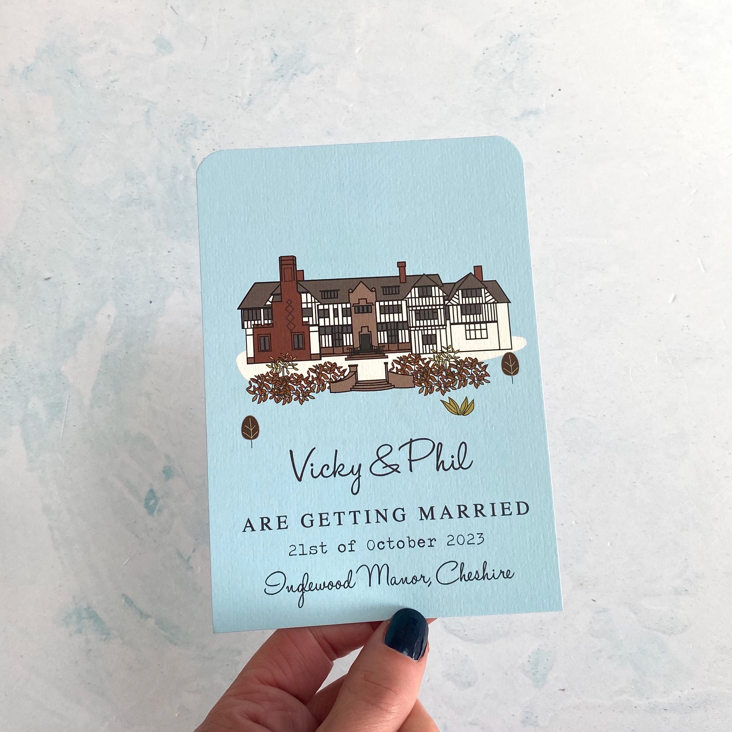 Venue Illustration Wedding Invitation