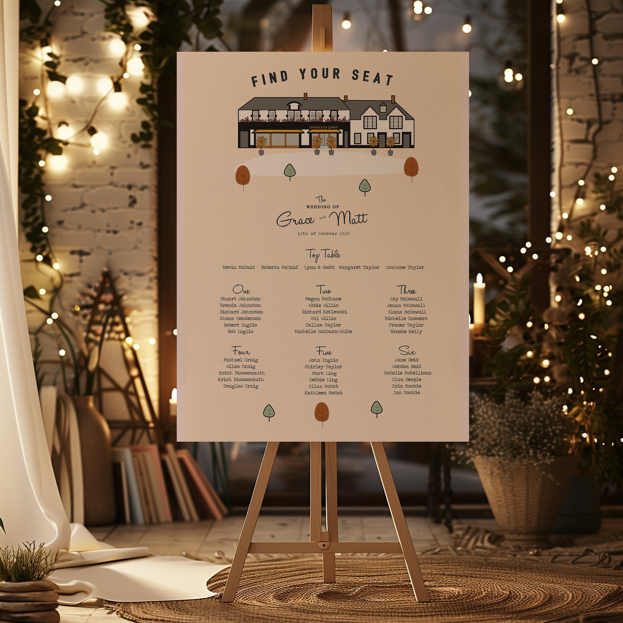 Bespoke Venue Illustration Table Plan