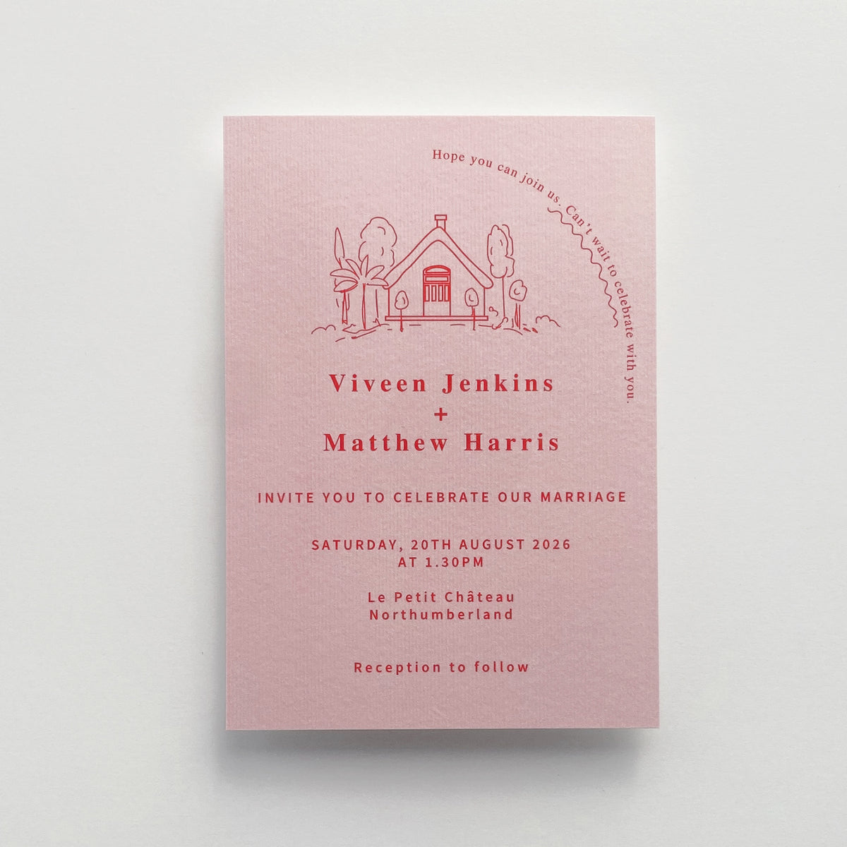 Wedding Venue Line Drawing Illustration Wedding Stationery