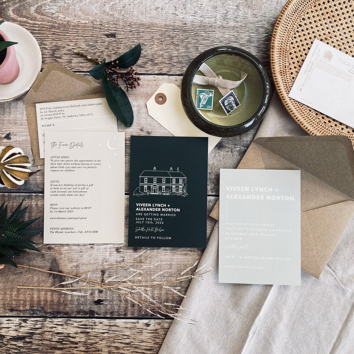 A6 Modern Typography Wedding Venue Illustration