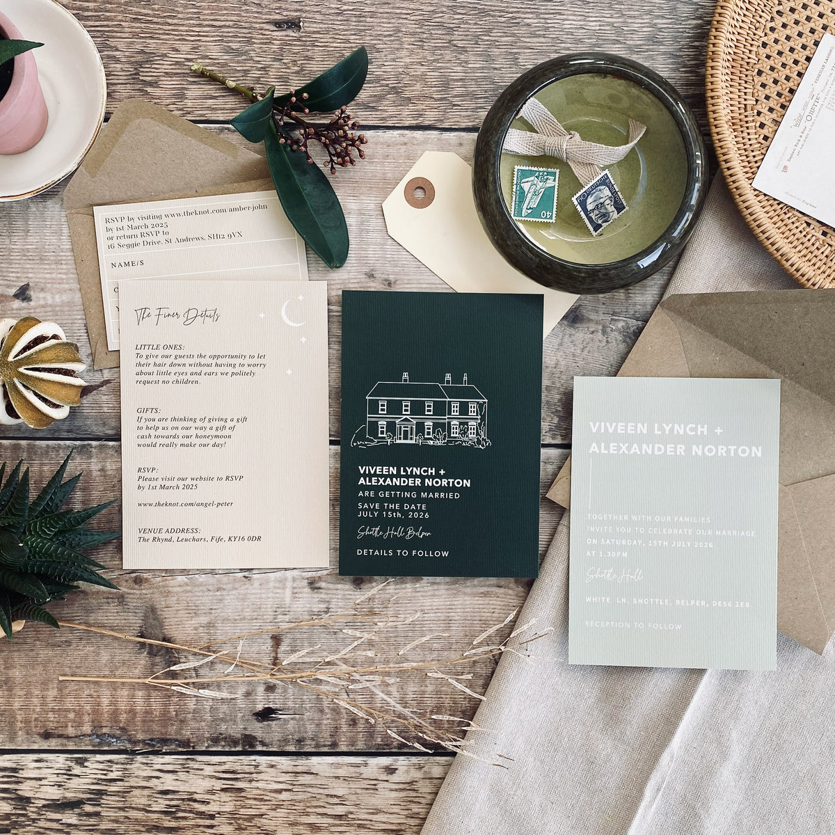A6 Modern Typography Wedding Venue Illustration