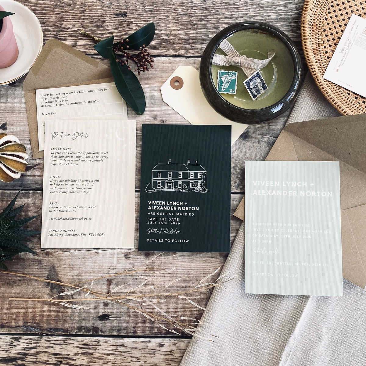 A6 Modern Typography Wedding Venue Illustration