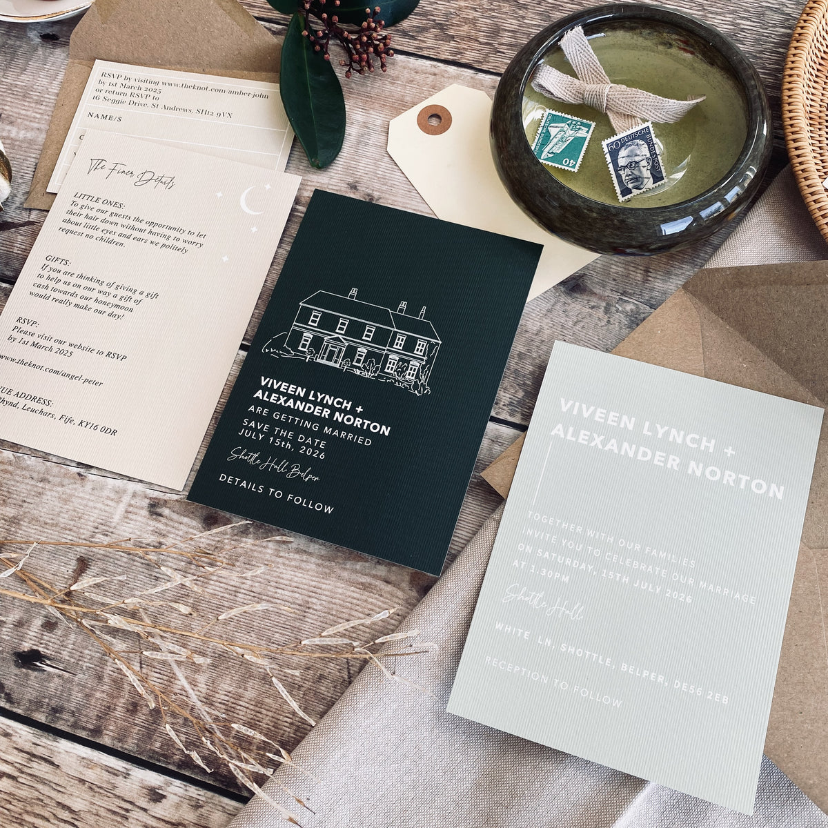 A6 Modern Typography Wedding Venue Illustration