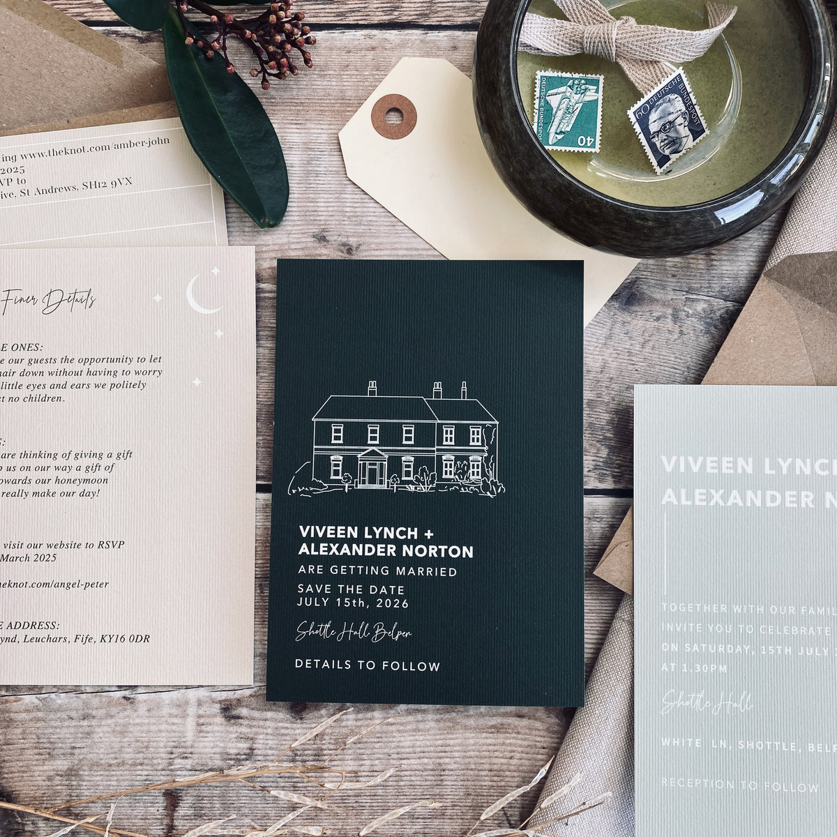 A6 Modern Typography Wedding Venue Illustration