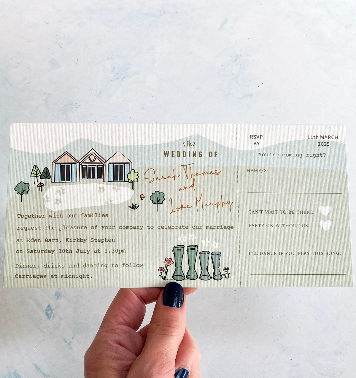 Wedding Venue Ticket Invitation