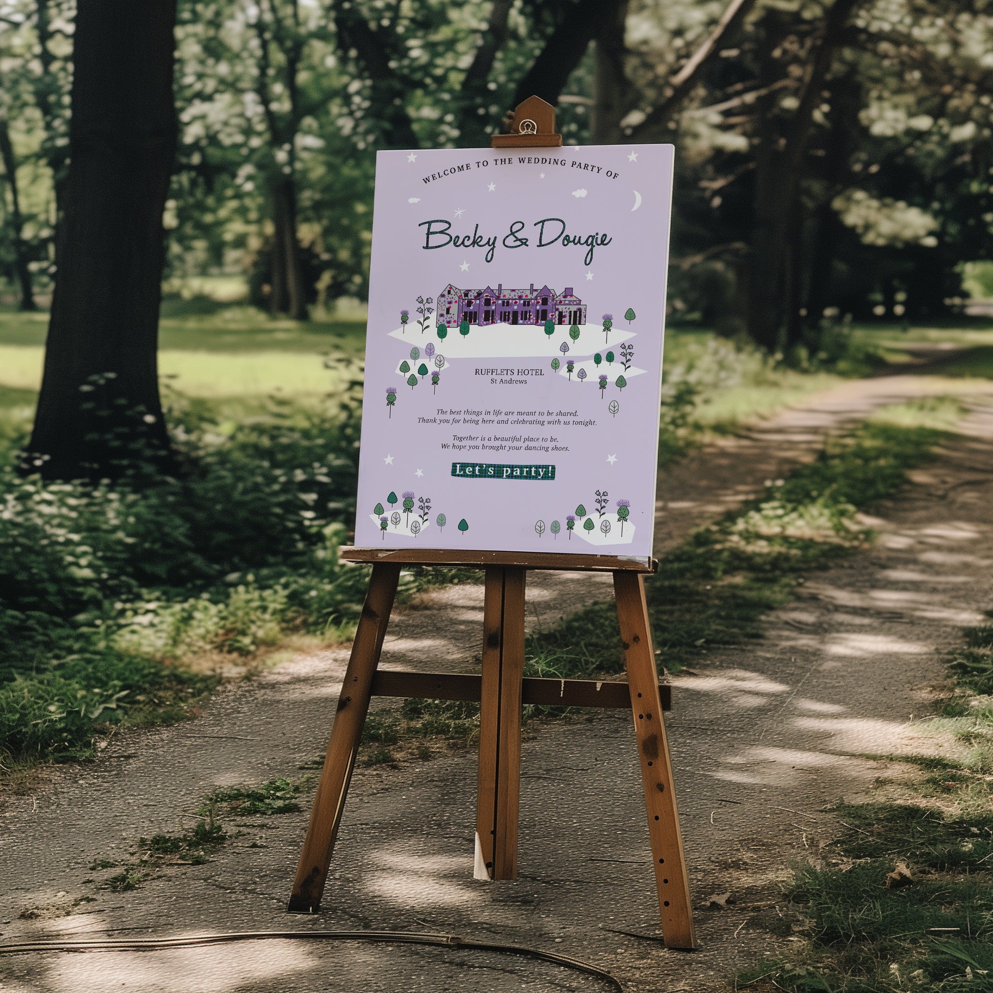 Bespoke Venue Illustration Welcome Sign