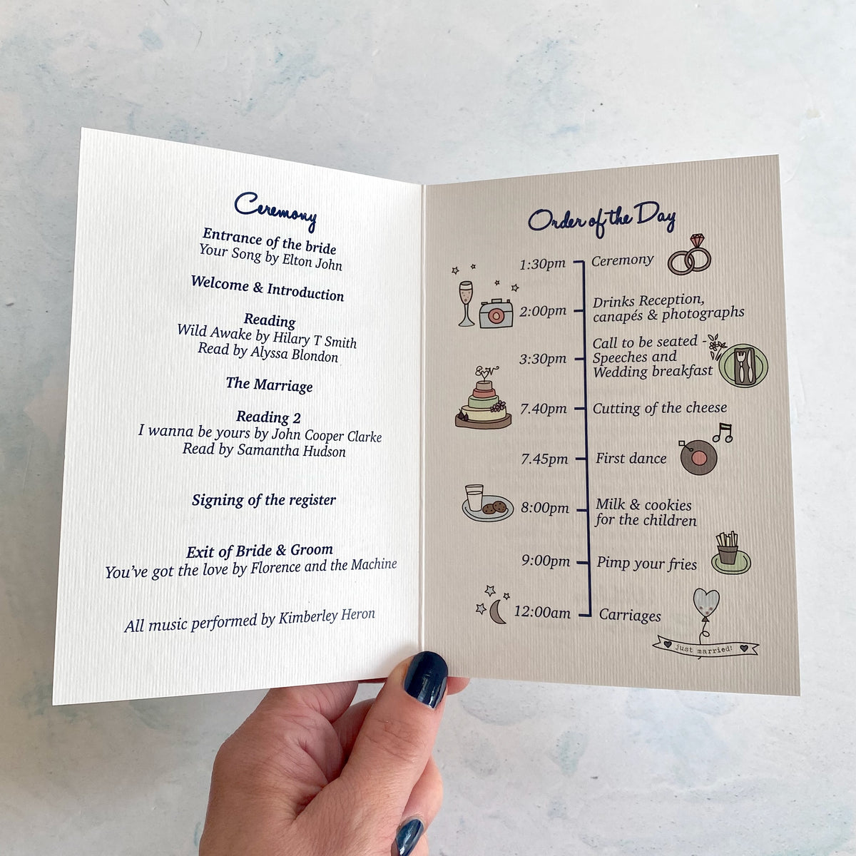 Wedding Order Of Service Venue Illustration