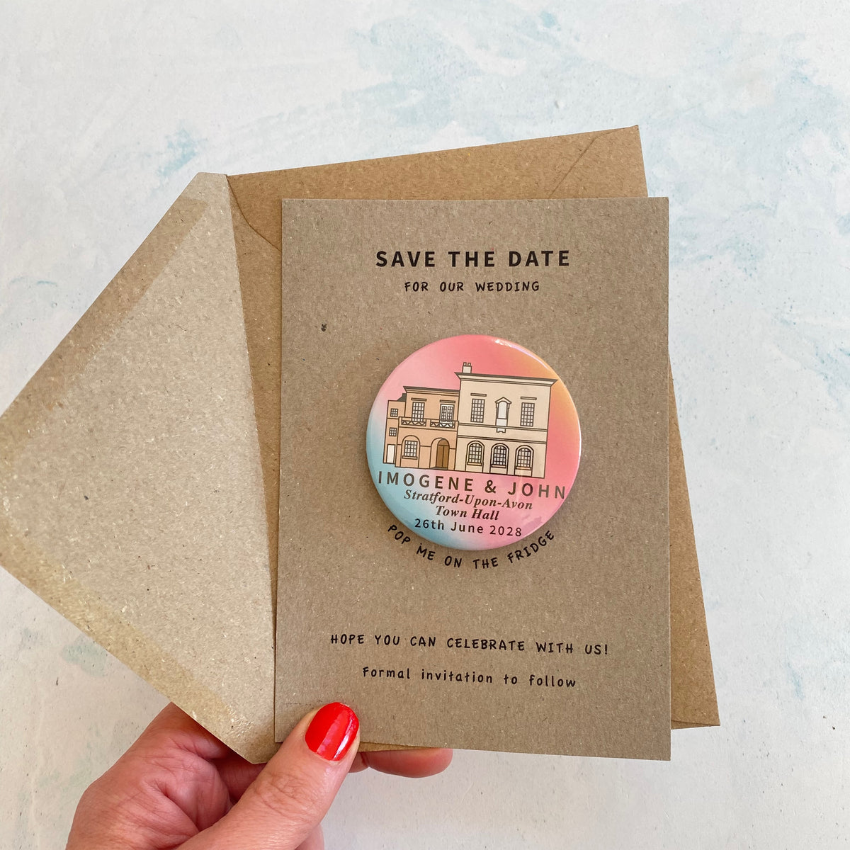 Venue Illustration Magnet Save the Date, Multi - Ombre