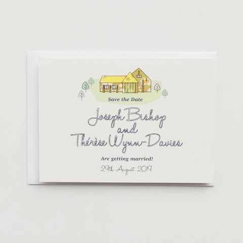 A6 Save the Date Venue Illustration