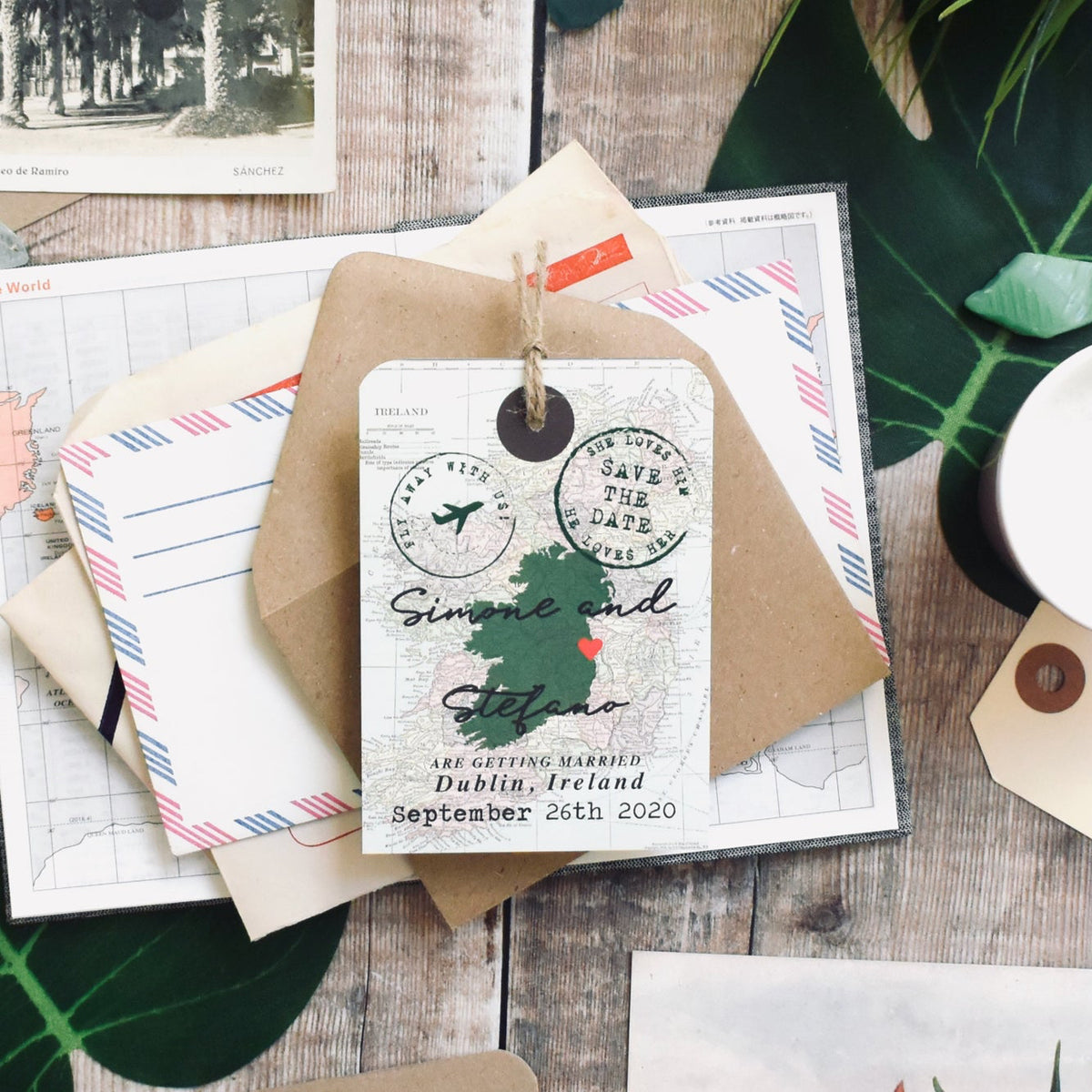 Vintage Style Map Luggage Tag