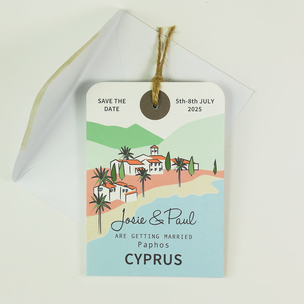 Cyprus Luggage Tag Save the Date