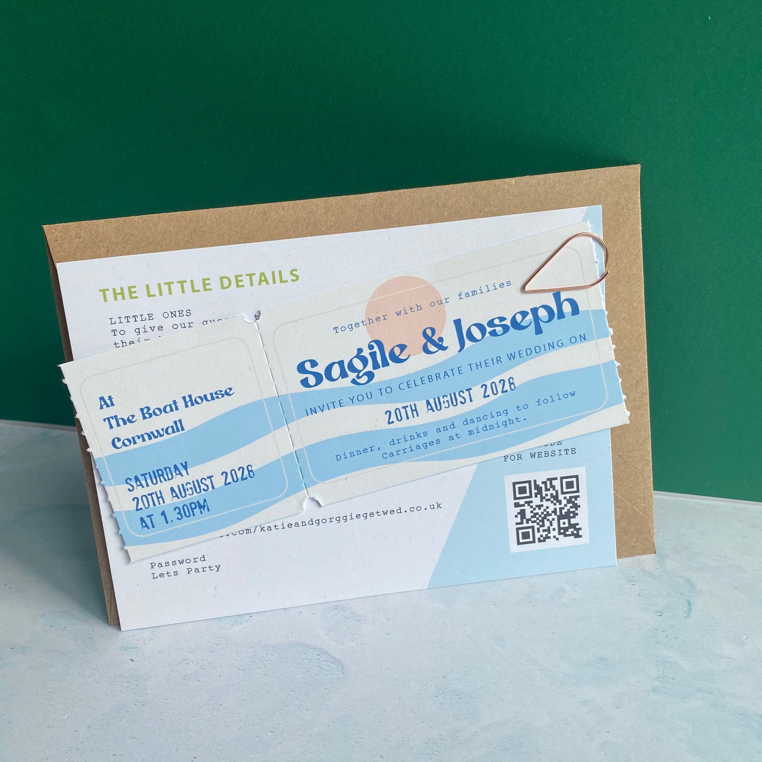 Fun Beach Colourful Style Wedding Invitation