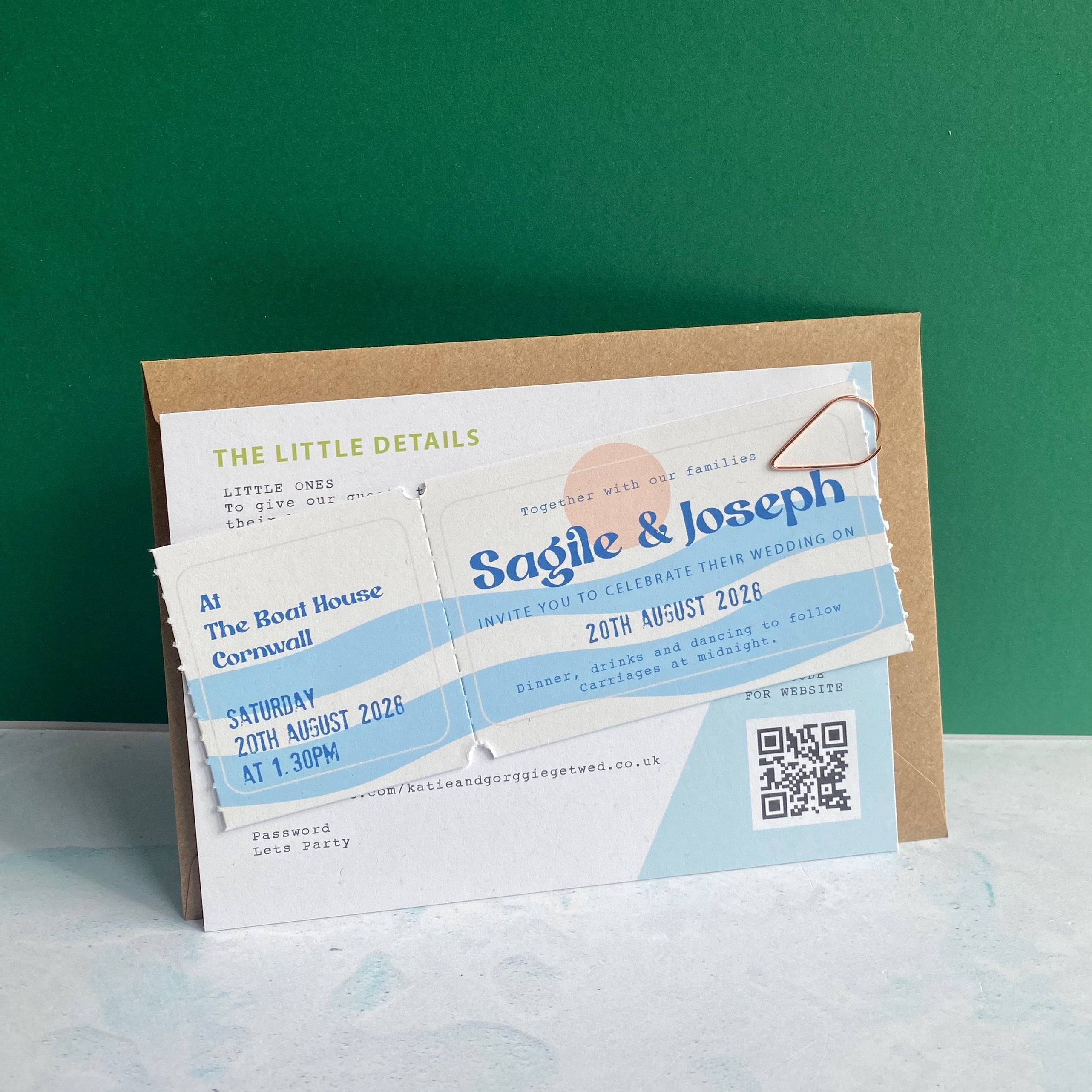 Fun Beach Colourful Style Wedding Invitation