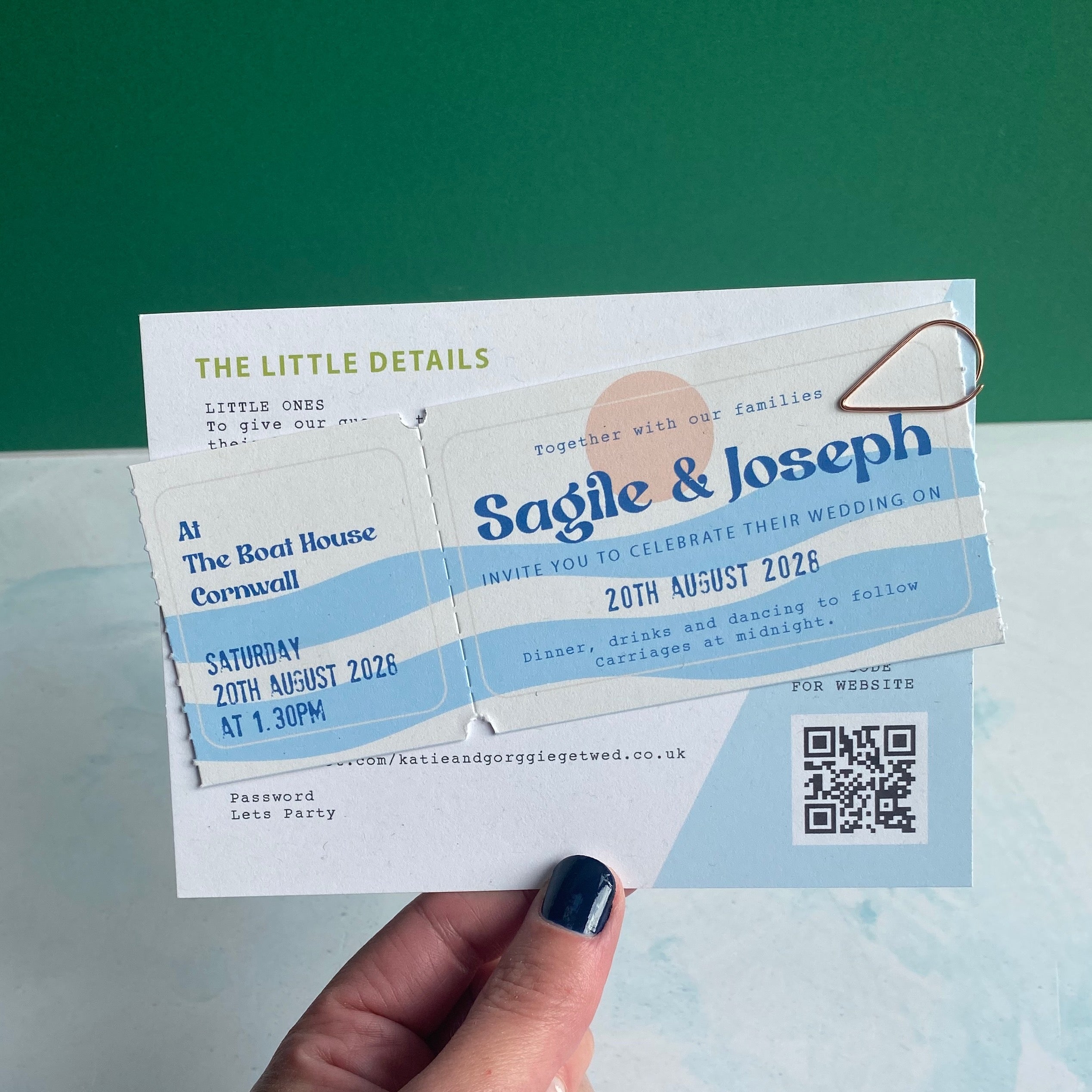 Fun Beach Colourful Style Wedding Invitation