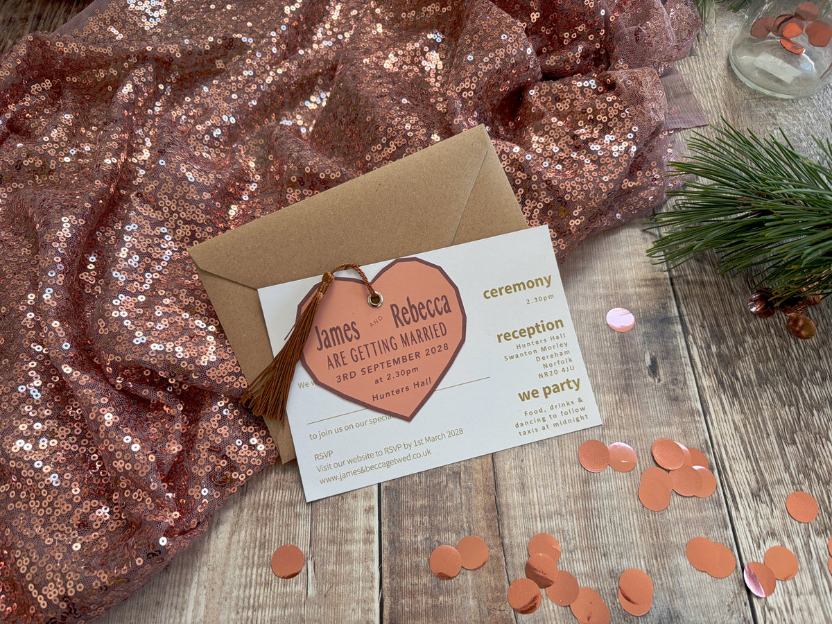 Heart Invite with tassel