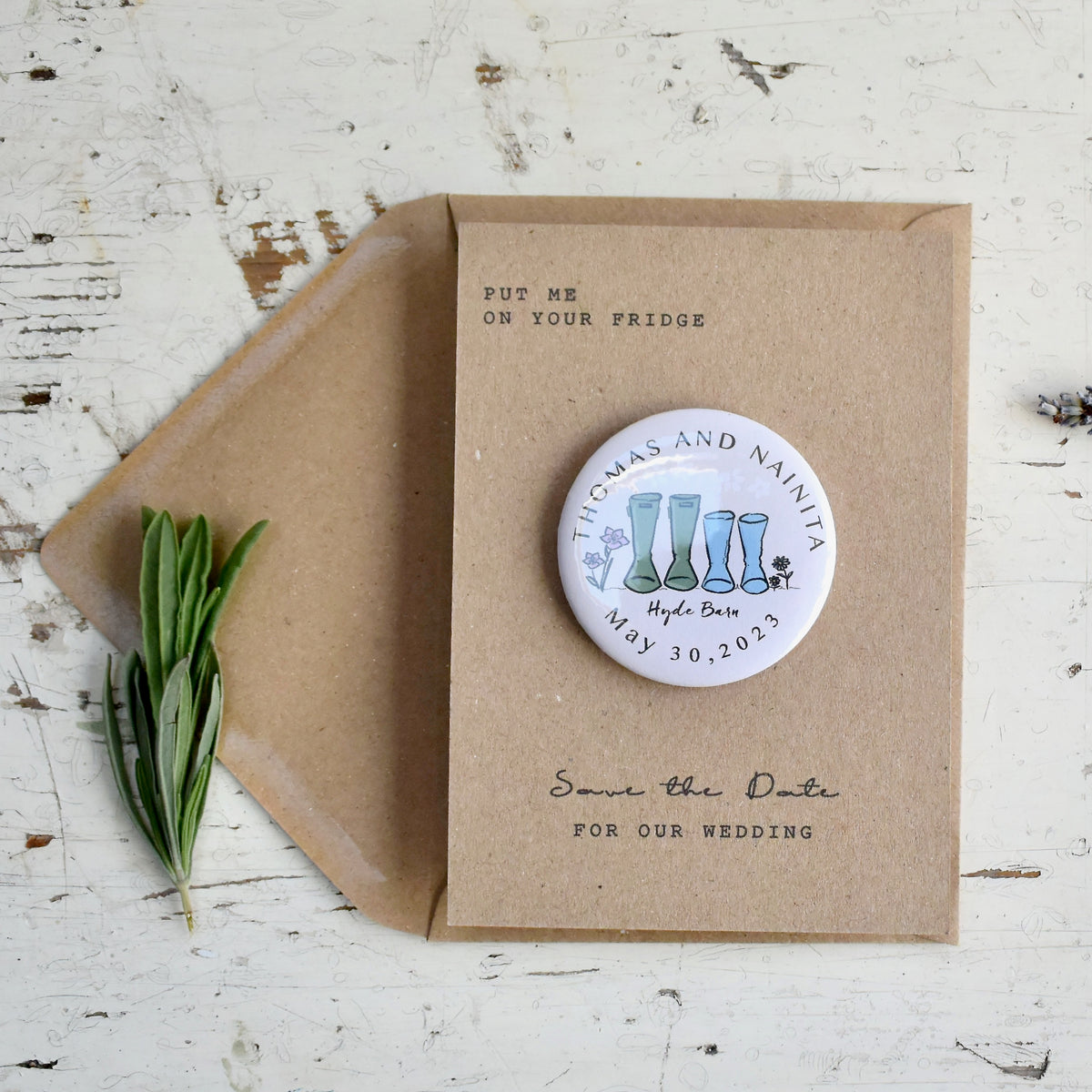 Wellie and Wildflower Magnet Save The Date