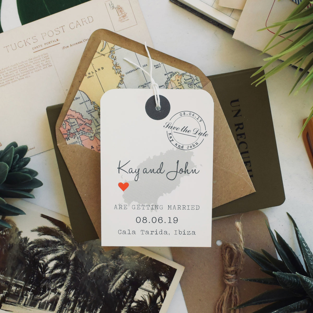 Silver Coloured Luggage Tag Save The Date