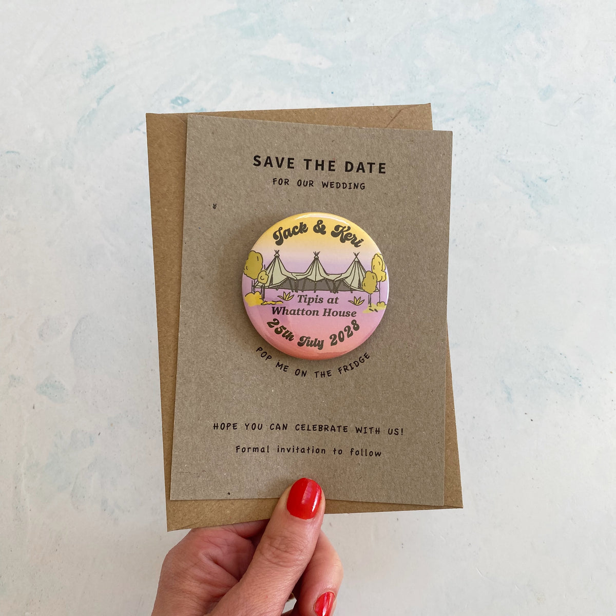 Boho Tipi Magnet Save the Date, Multi - Ombre