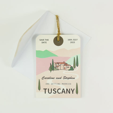 Tuscany Luggage Tag Save the Date