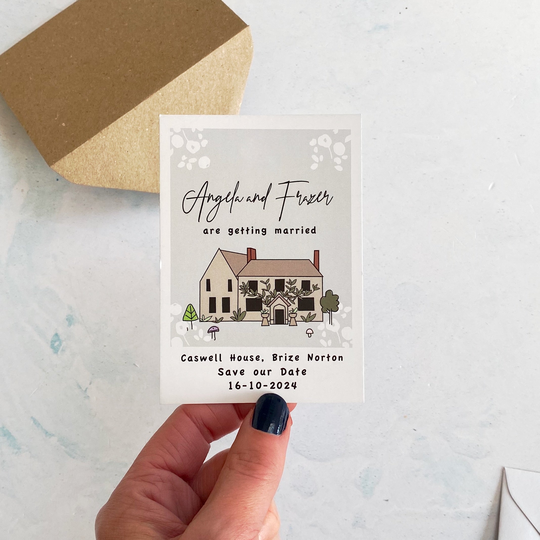 Wedding Venue Bespoke Illustration Luggage Tag