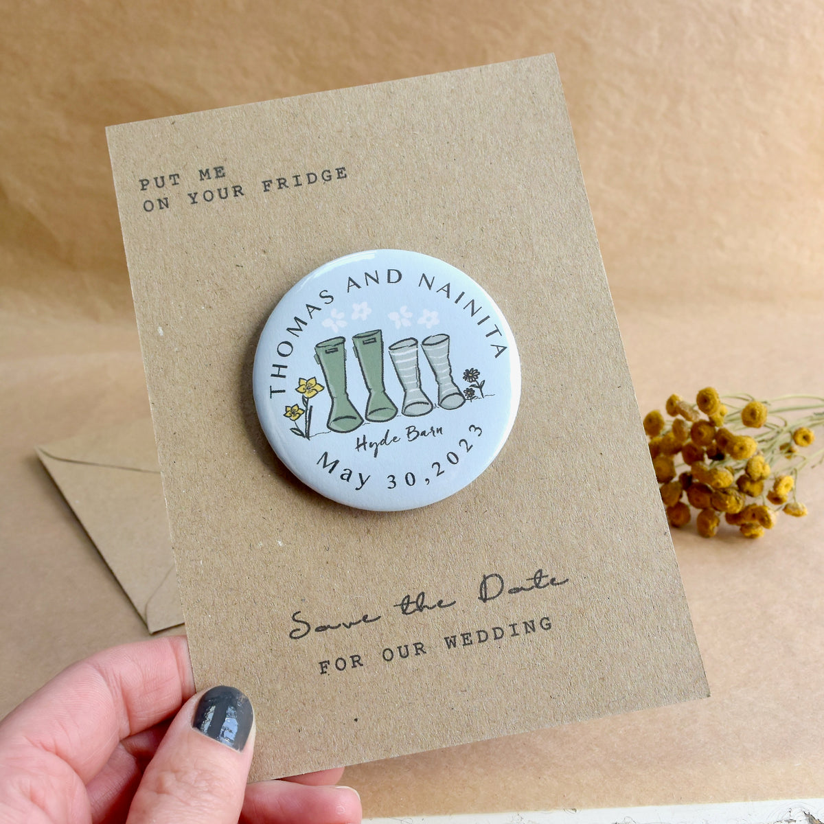 Wellie and Wildflower Magnet Save The Date