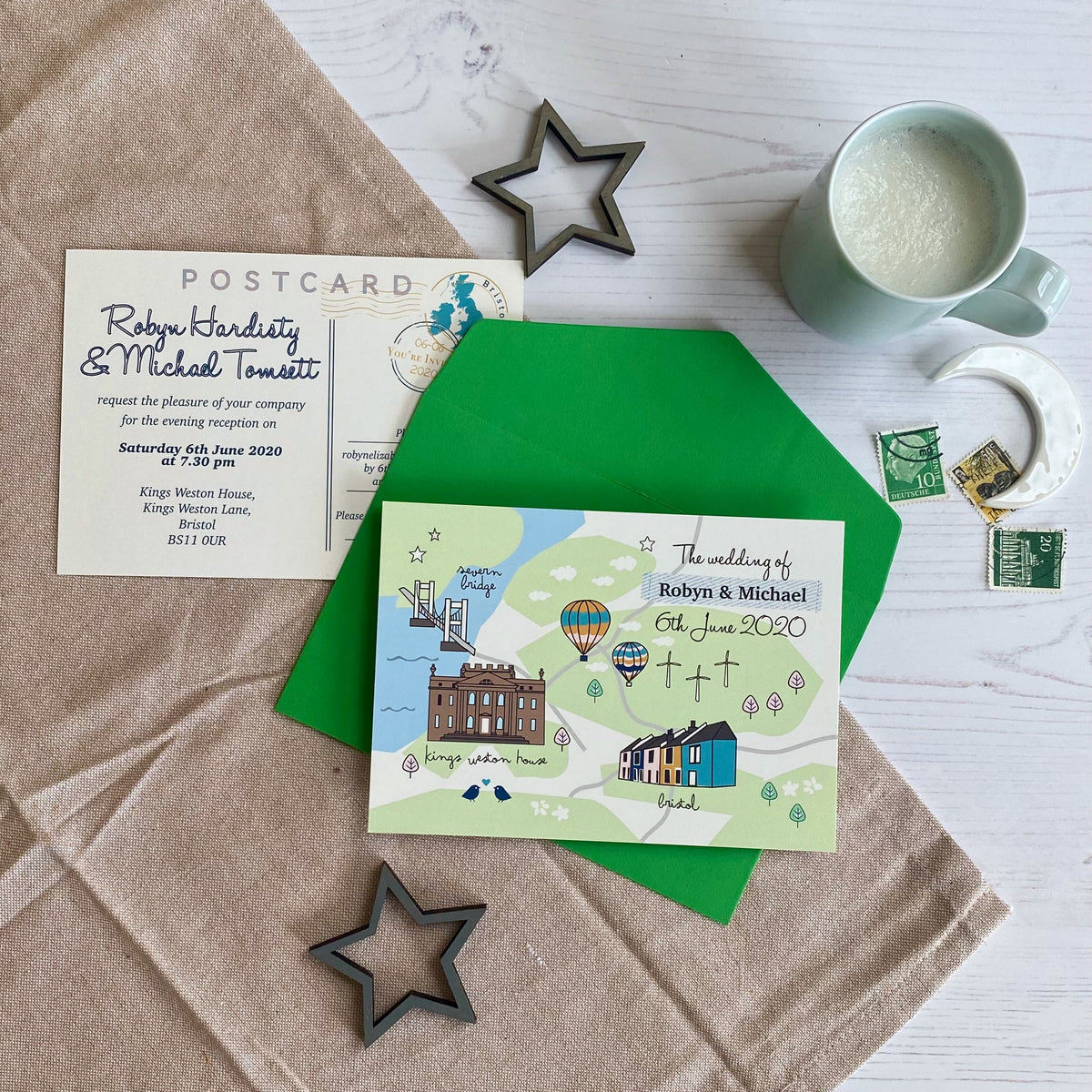 Illustrated Bespoke Map Invitation - (Bristol Map)