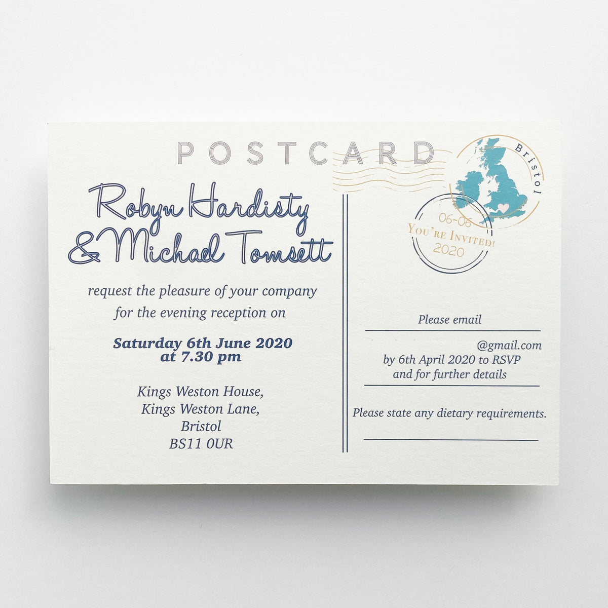 Illustrated Bespoke Map Invitation - (Bristol Map)