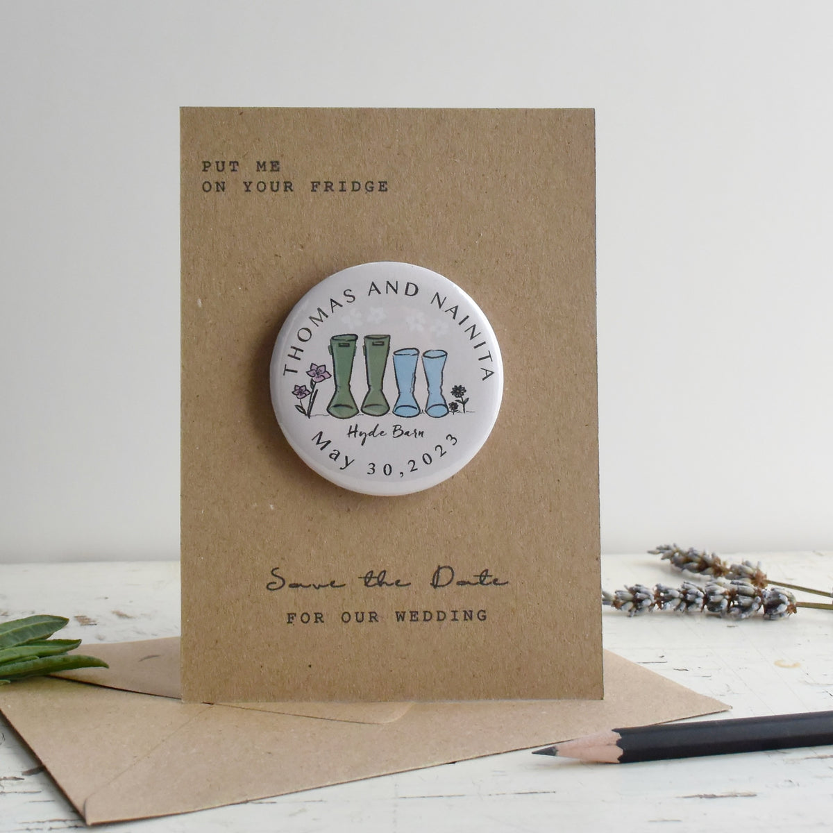 Wellie and Wildflower Magnet Save The Date