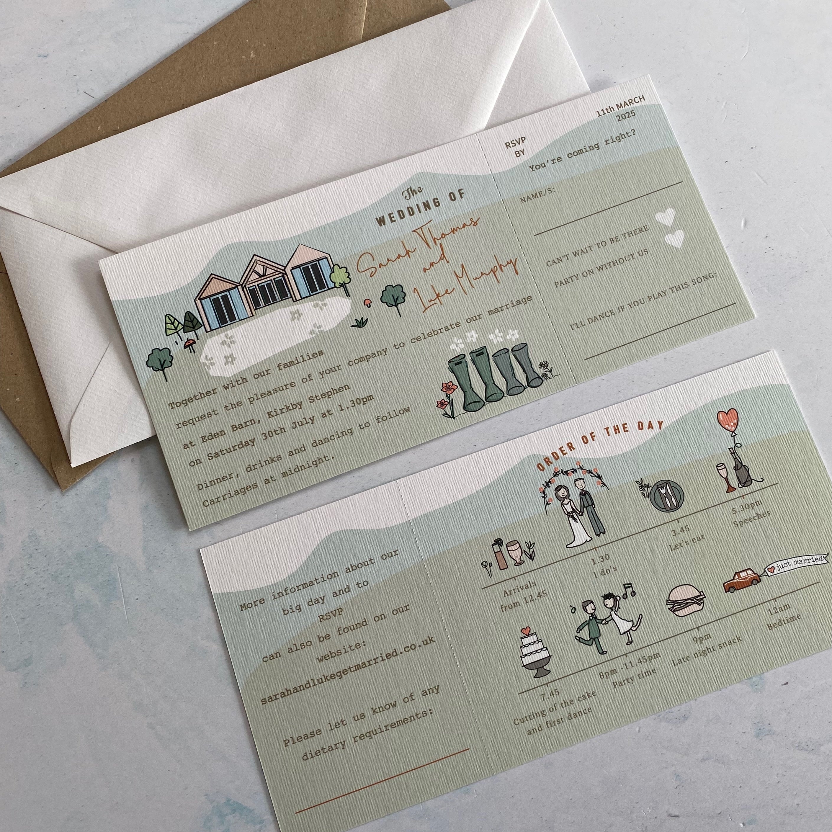 Wedding Venue Ticket Invitation