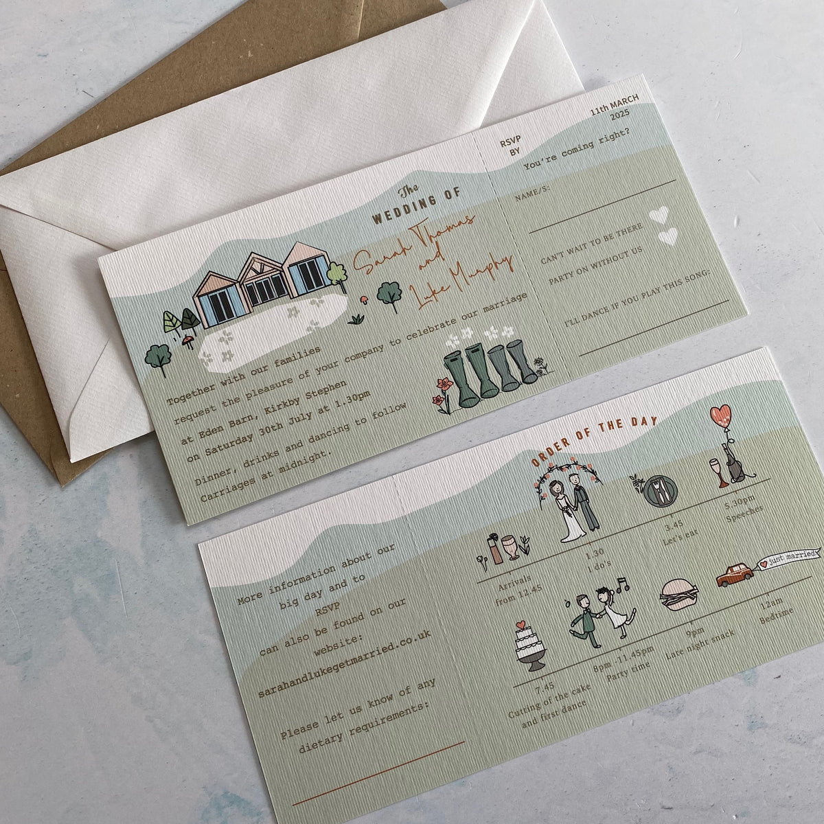 Wedding Venue Ticket Invitation