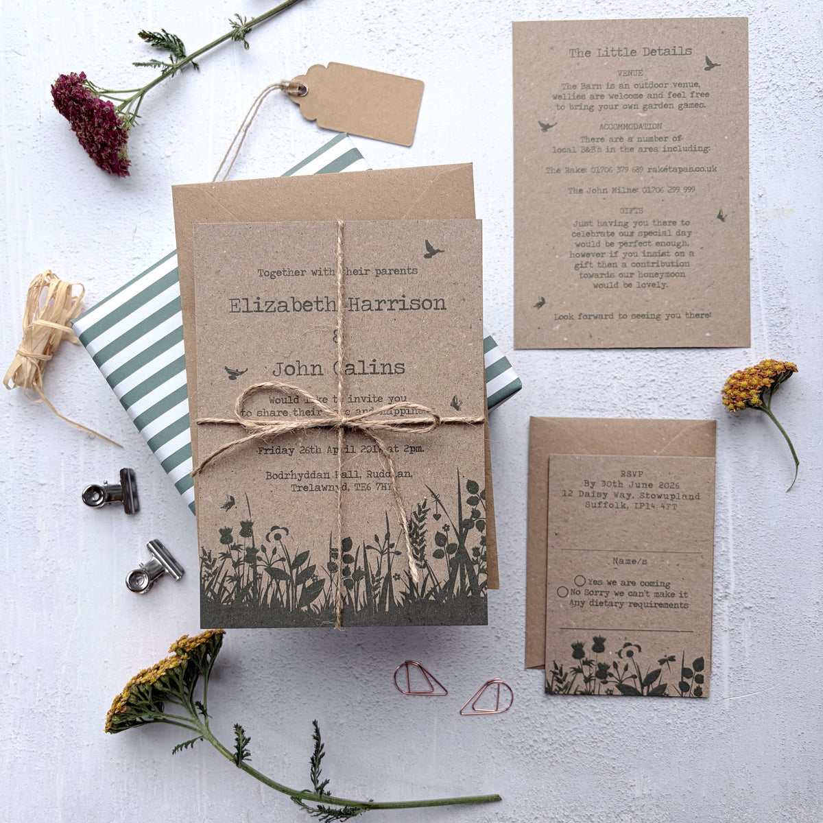 Wildflower Wedding Invitation Bundle