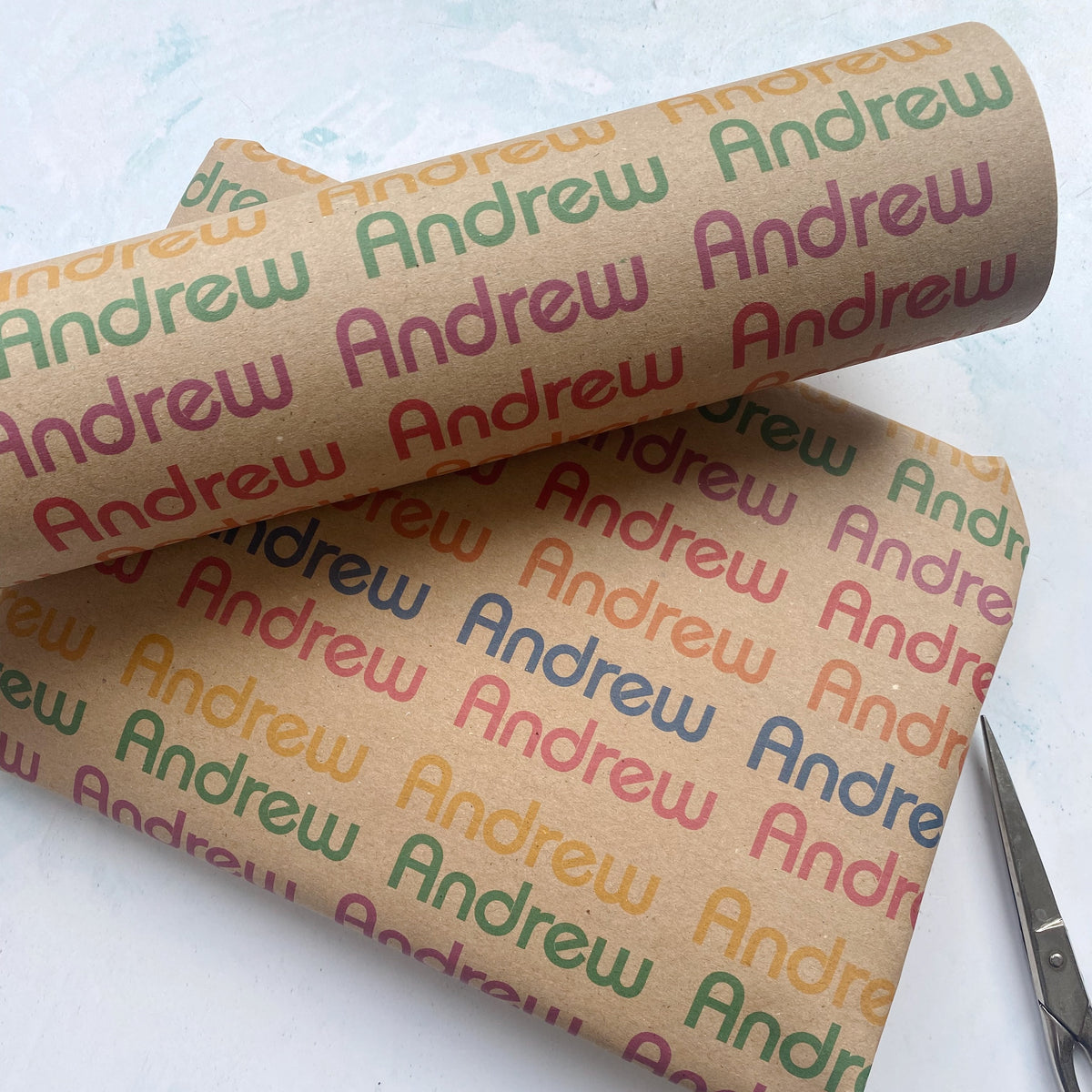 1980's Retro Name Personalised Recycled Wrapping Paper