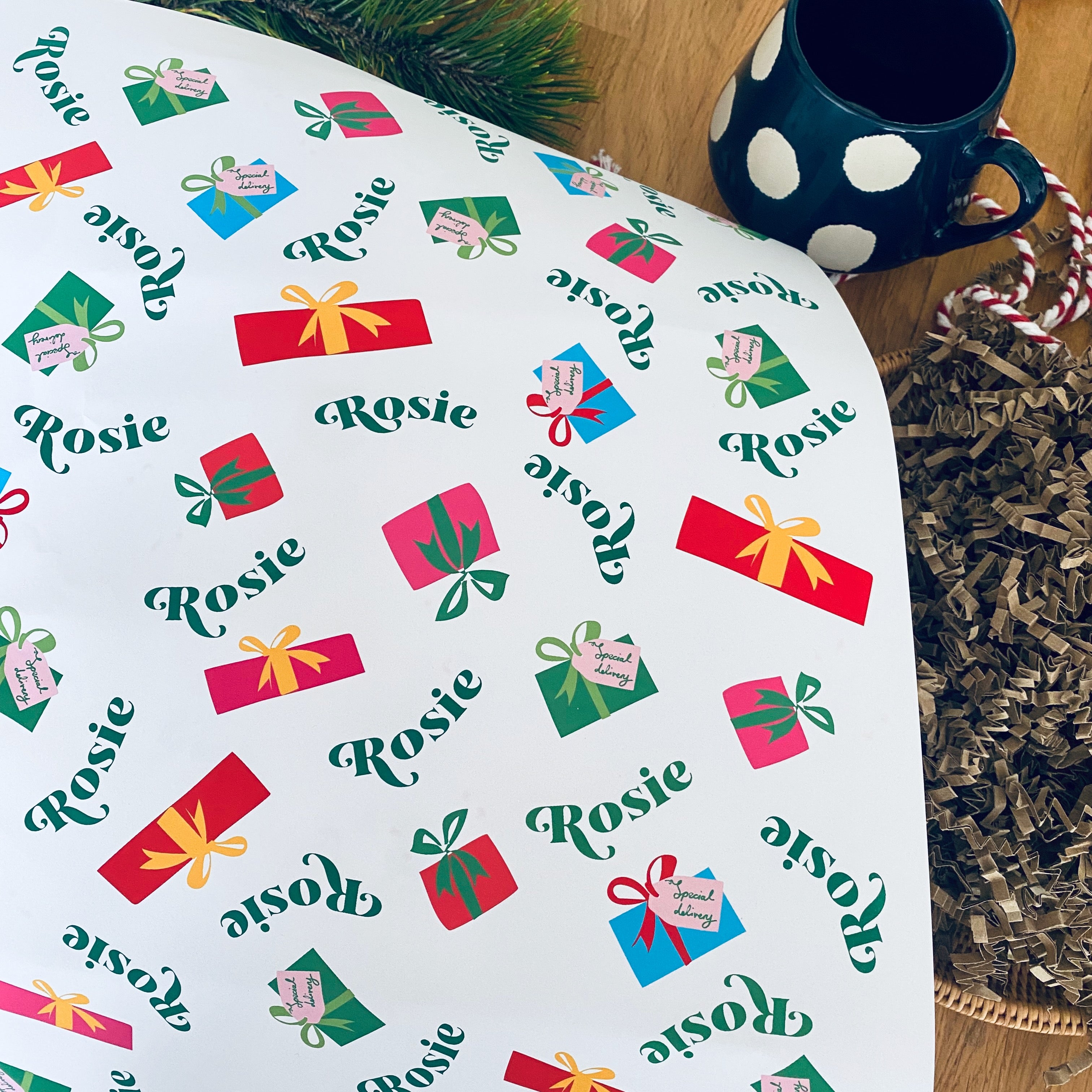 Special Delivery Present Personalised Christmas Wrapping Paper