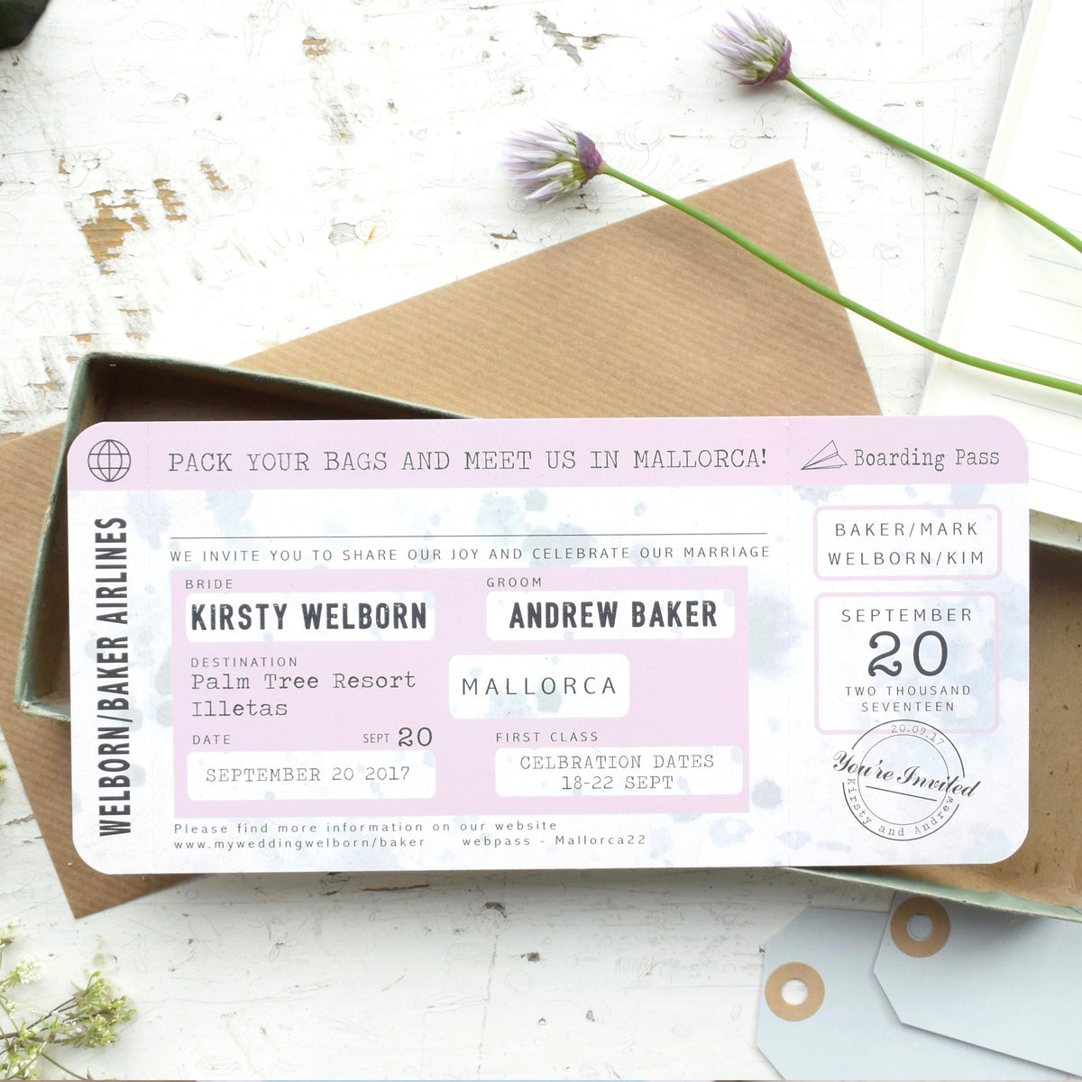 VINTAGE STYLE LOCATION BOARDING PASS