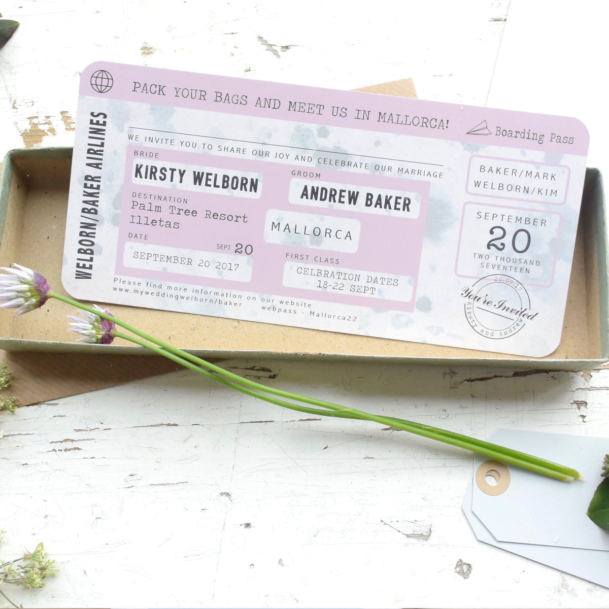 VINTAGE STYLE LOCATION BOARDING PASS
