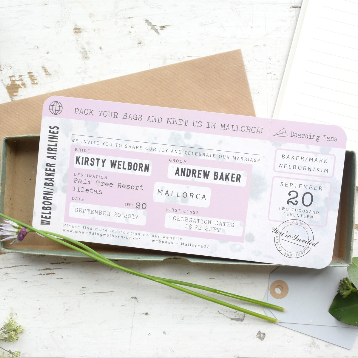 VINTAGE STYLE LOCATION BOARDING PASS