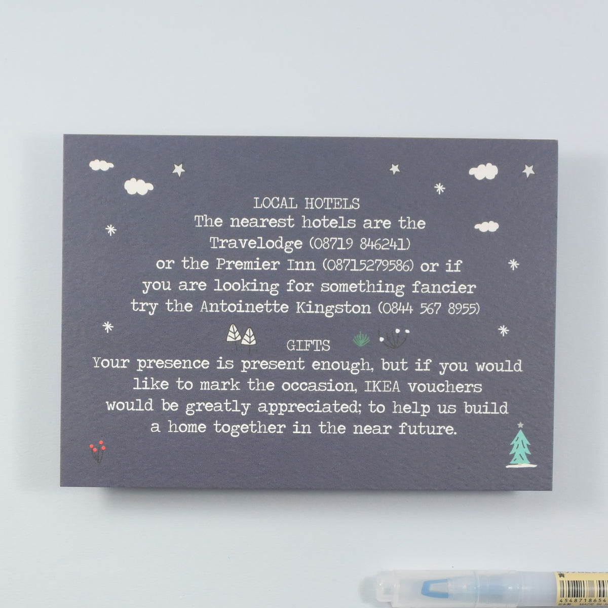 Winter Illustrated Bespoke Map Invitation