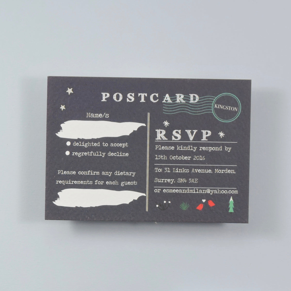 Winter Illustrated Bespoke Map Invitation